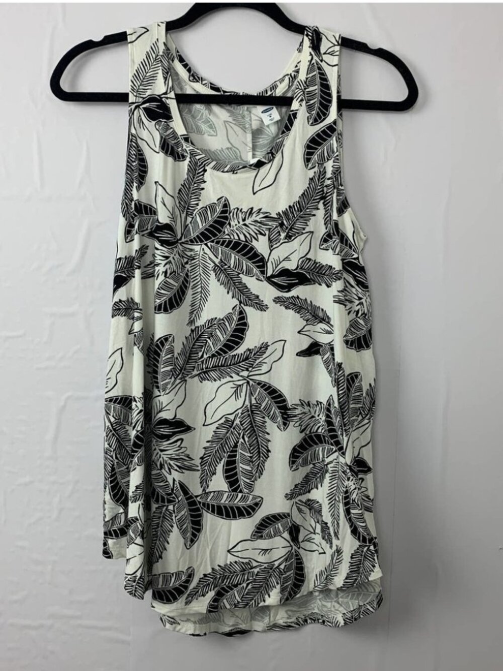 Black & White Tropical Print Tank Top
